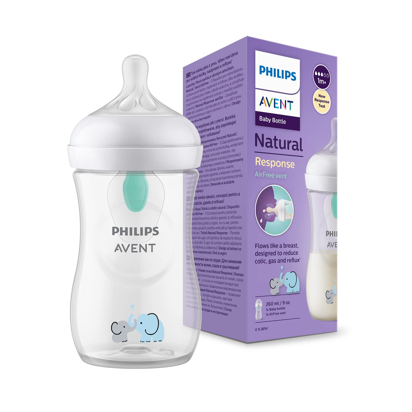 Tetero Avent Antigases Natural 9 Onzas Bebe Oferta Niño Niña Unisex Púrpura  - La Tiendita del Bebé