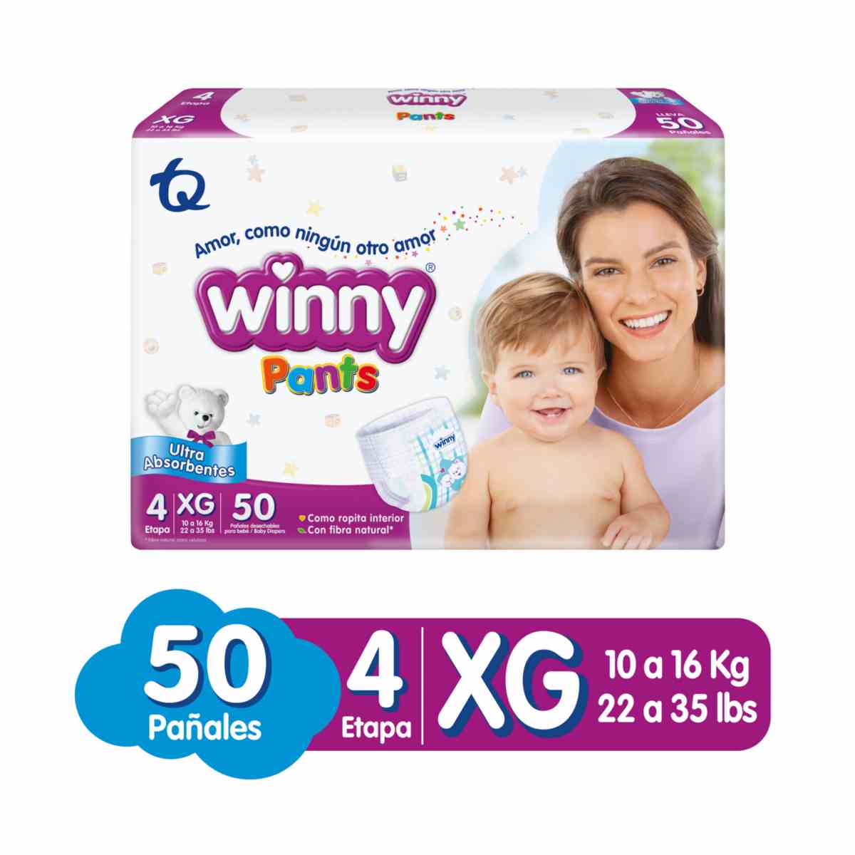 Pañales Winny Pants etapa 4/XG x 50 Unds