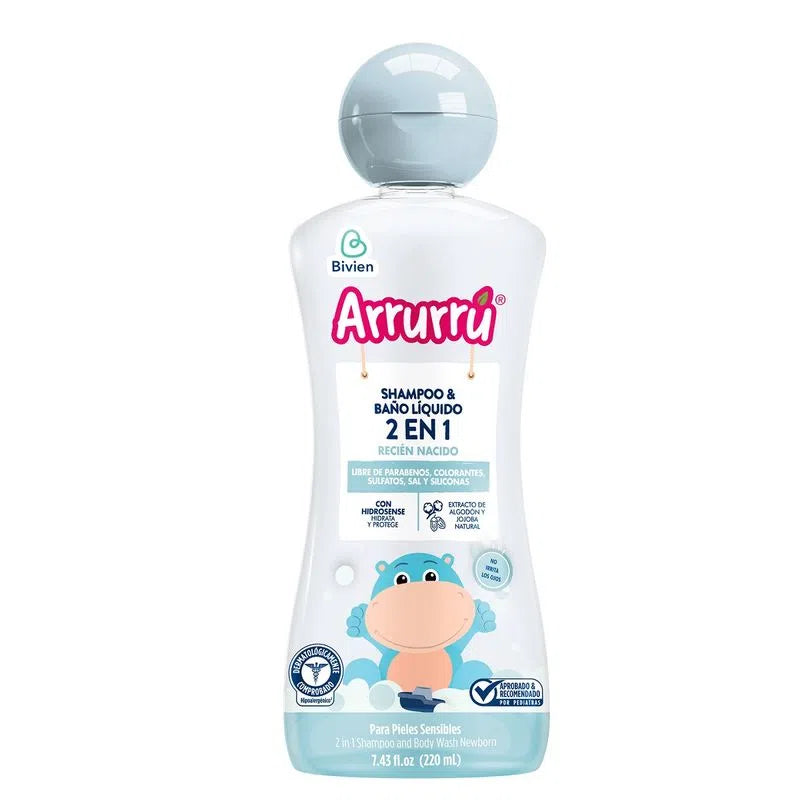 Shampoo y baño liquido 2 en 1 Arrurru Recién Nacido X 220 ml