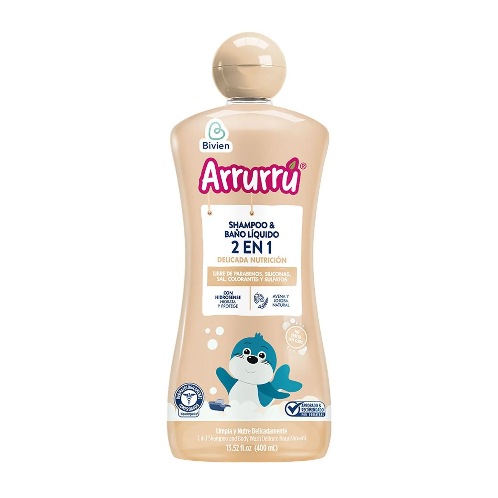 Shampoo y baño liquido 2 en 1 Arrurru Avena x 400 ml