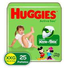 Pañales Huggies Active Sec Etapa 5/XXG x 25 Unds