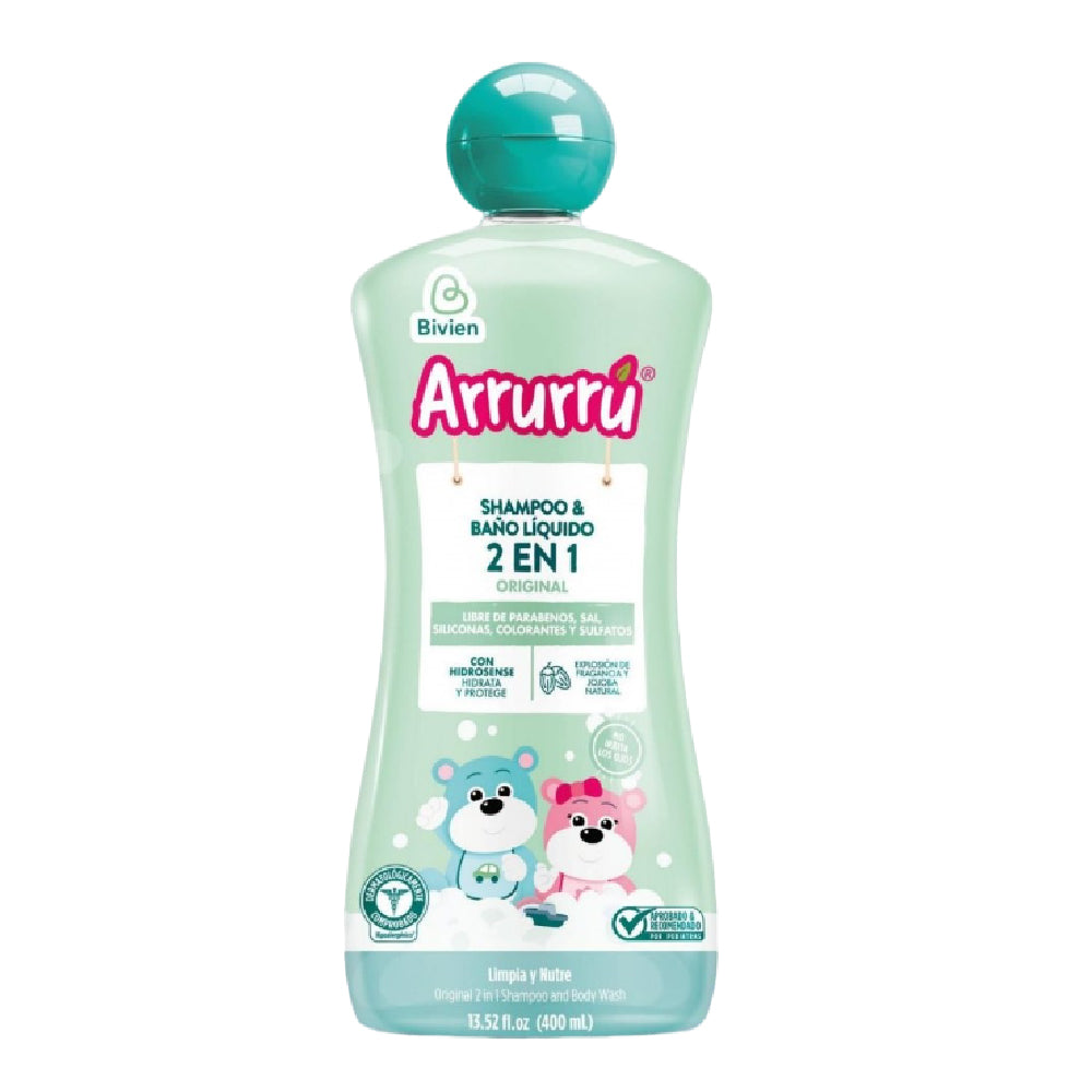 Shampoo y baño liquido 2 en 1 Arrurru Explosión de fragancias X 400 ml