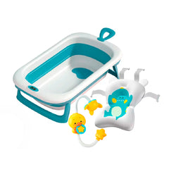 Bañera plegable con Ducha Azul