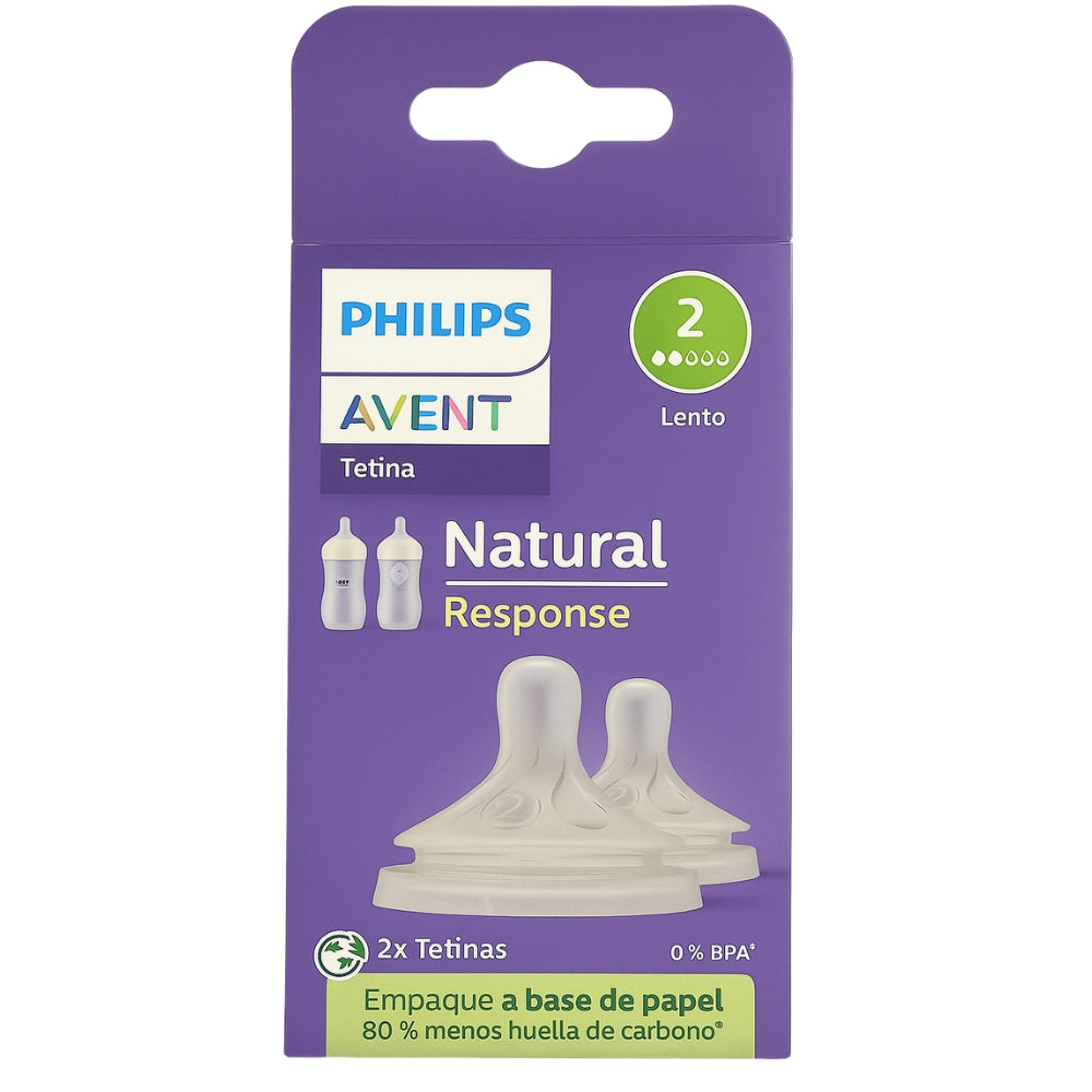 Chupa para Tetero Avent Natural Response x 2 unds nivel 2