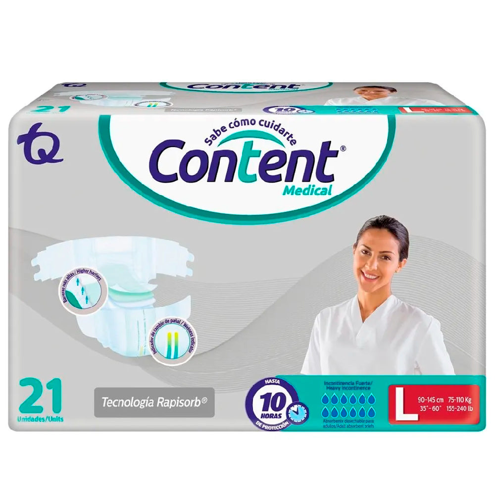Pañales Content Medical Talla L x 21 Unds