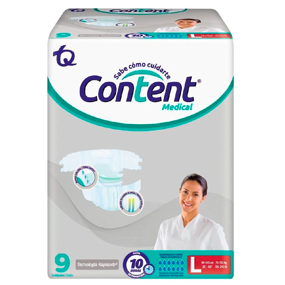 Pañales Content Medical Talla L x 9 Unds
