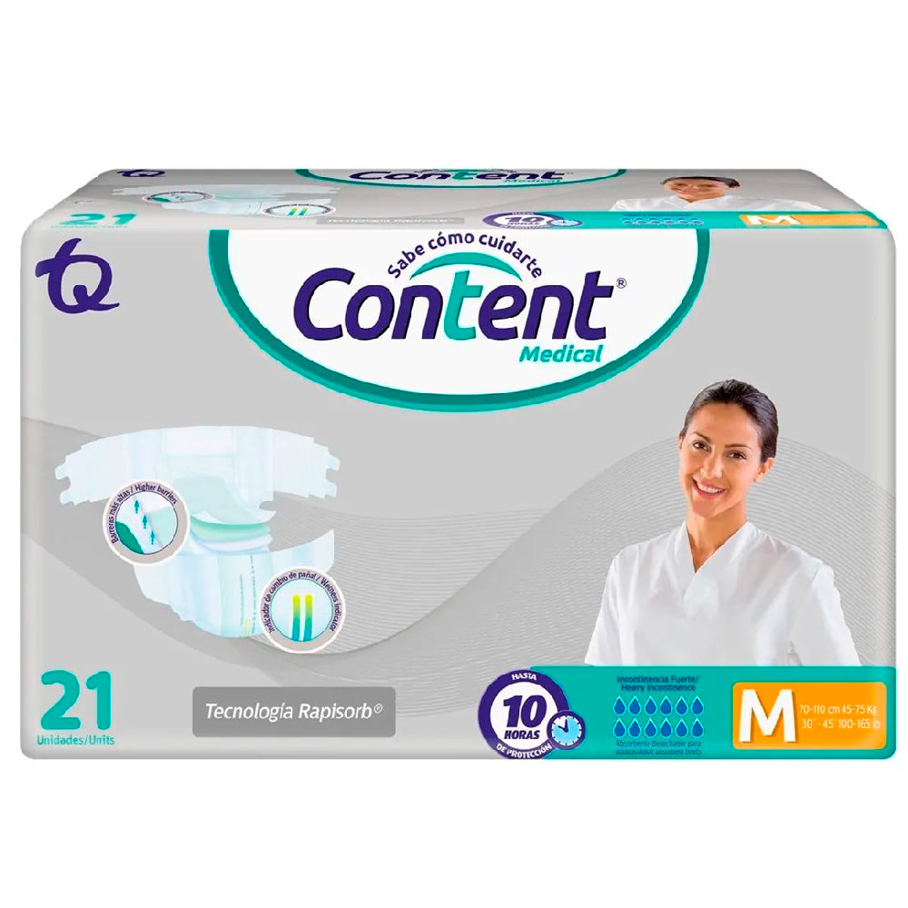 Pañales Content Medical Talla M x 21 Unds