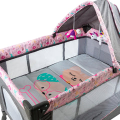 Cuna corral mecedora Dacora Ebaby 750-1 Rosa