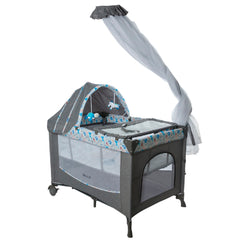 Cuna corral mecedora Dacora Ebaby 750-1 Gris/Azul