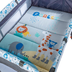 Cuna corral mecedora Ebaby Sally 716-3 Gris/Azul
