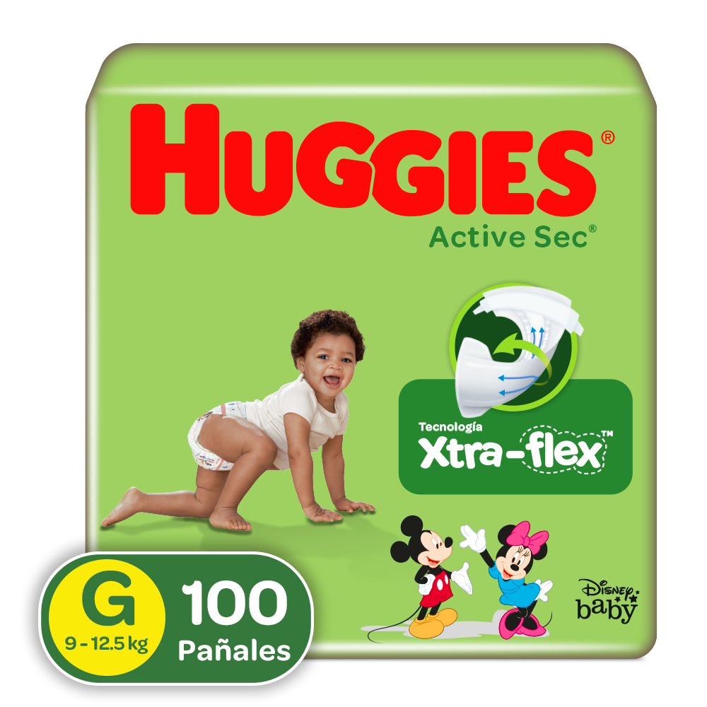 Pañales Huggies Active Sec Etapa 3/G x 100 Unds