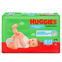 Pañales Huggies Active Sec Etapa 1/P x 50 Unds
