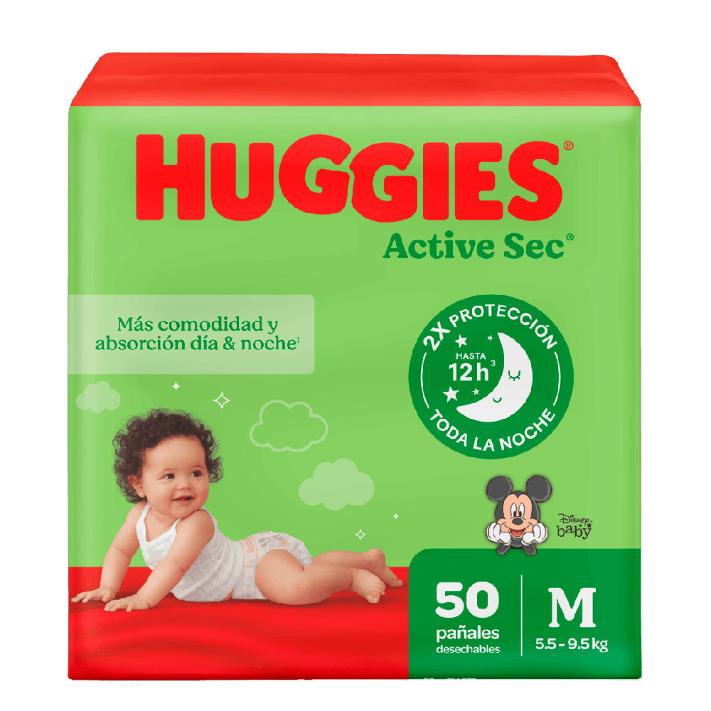 Pañales Huggies Active Sec Etapa 2/M x 50 Unds