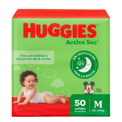Pañales Huggies Active Sec Etapa 2/M x 50 Unds