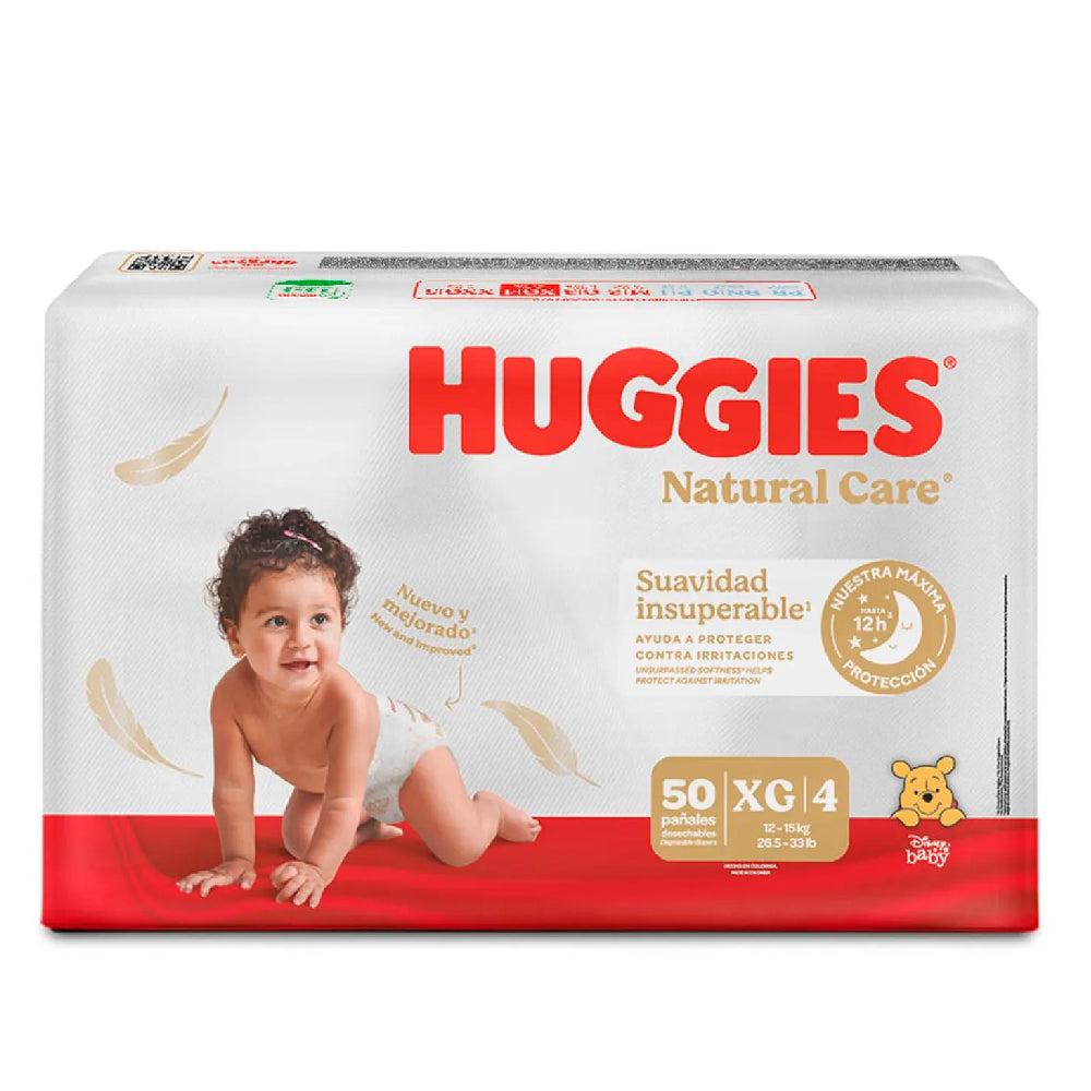 Pañales Huggies Natural Care Etapa 4/XG x 50 Unds