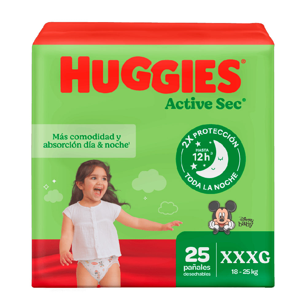 Pañales Huggies Active Sec Etapa 6/XXXG x 25 Unds