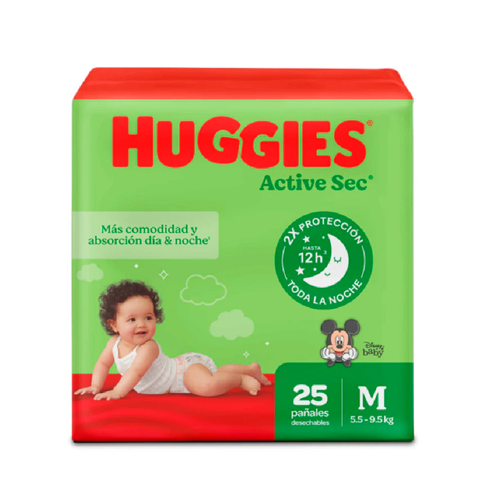 Pañales Huggies Active Sec Etapa 2/M x 25 Unds.