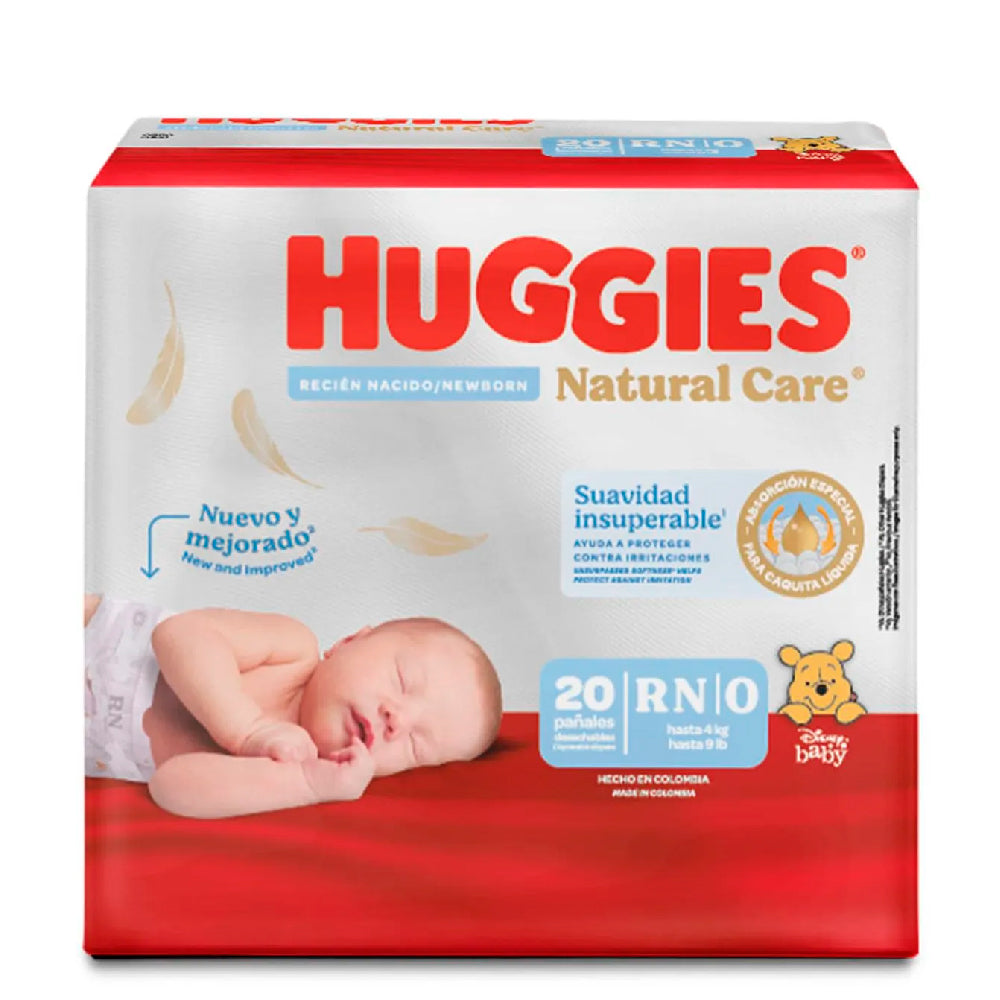 Pañales Huggies Natural Care Recién Nacido x 20 Unds