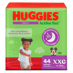 Pañales Huggies Active Sec Ajuste Perfecto Etapa 5/XXG x 44 Unds