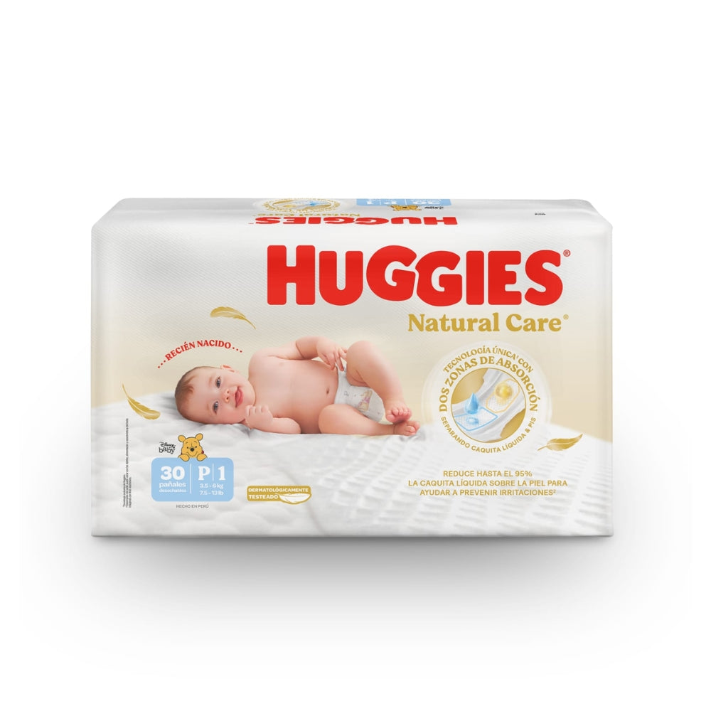 Pañales Huggies Natural Care Etapa 1/P x 30 Unds