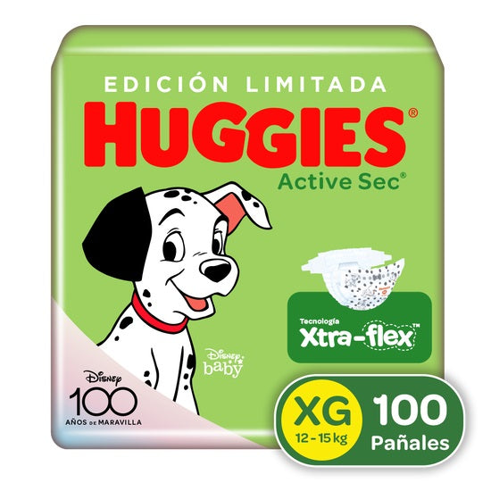 Pañales Huggies Active Sec Etapa 4/XG x 100 Unds