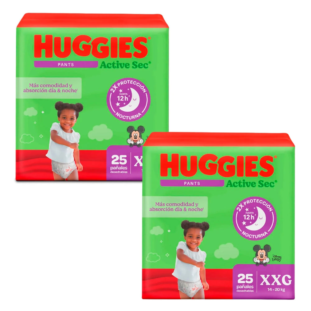 Pañales Huggies Active Sec Ajuste Perfecto Etapa 5/XXG x 50 Unds