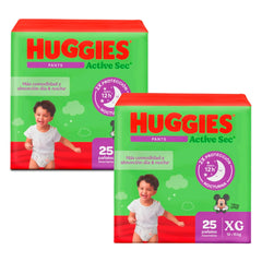 Pañales Huggies Active Sec Ajuste Perfecto Etapa 4/XG x 50 unds