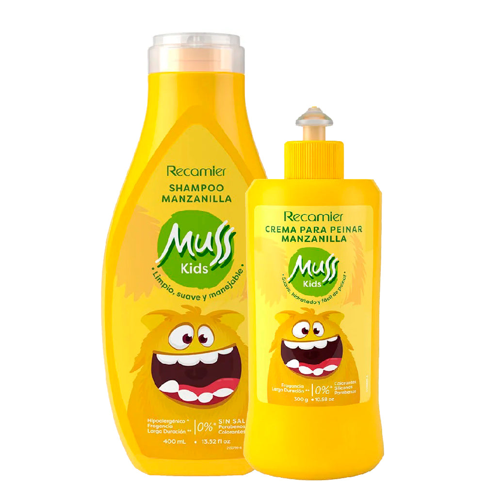 Shampoo + Crema para peinar Muss Kids Manzanilla x 400 ml