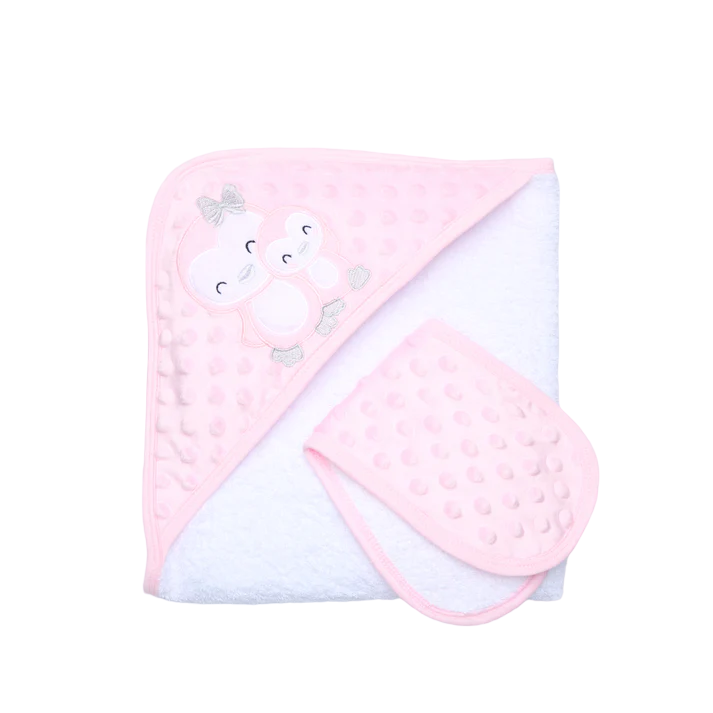 Toalla Nube Luna Pingüino Rosa