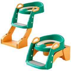 Reductor de baño con escalera 2 en 1 Verde