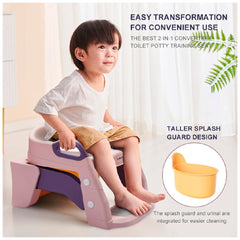 Reductor de baño con escalera 2 en 1 Rosa