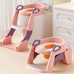 Reductor de baño con escalera 2 en 1 Rosa