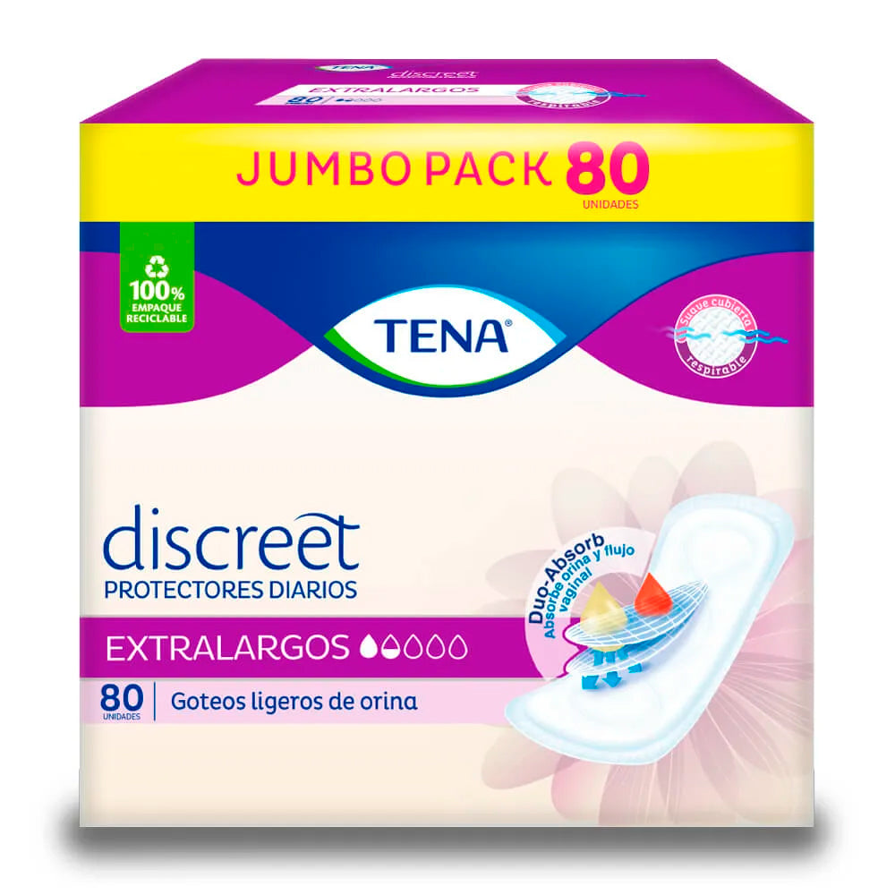 Protector Tena Discreet Extralargos x 80 Unds