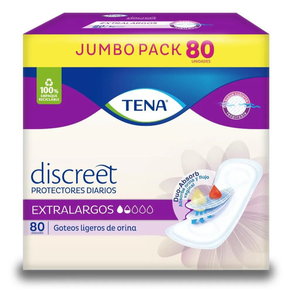 Protector Tena Discreet Extralargos x 80 Unds
