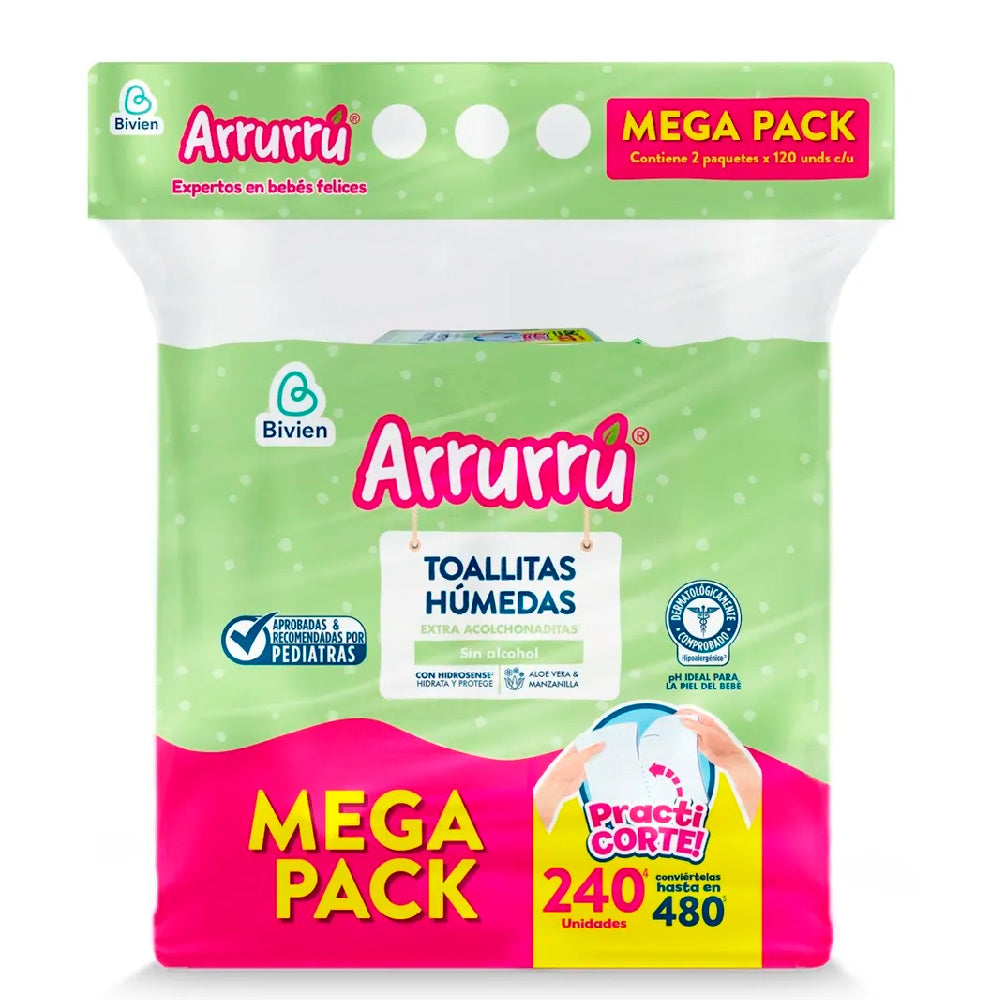 Toallitas húmedas Arrurrú Aloe Vera x 240 unidades