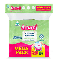 Toallitas húmedas Arrurrú Aloe Vera x 240 unidades