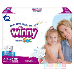 Pañales Winny Ultratrim sec etapa 4/XG x 100 Unds