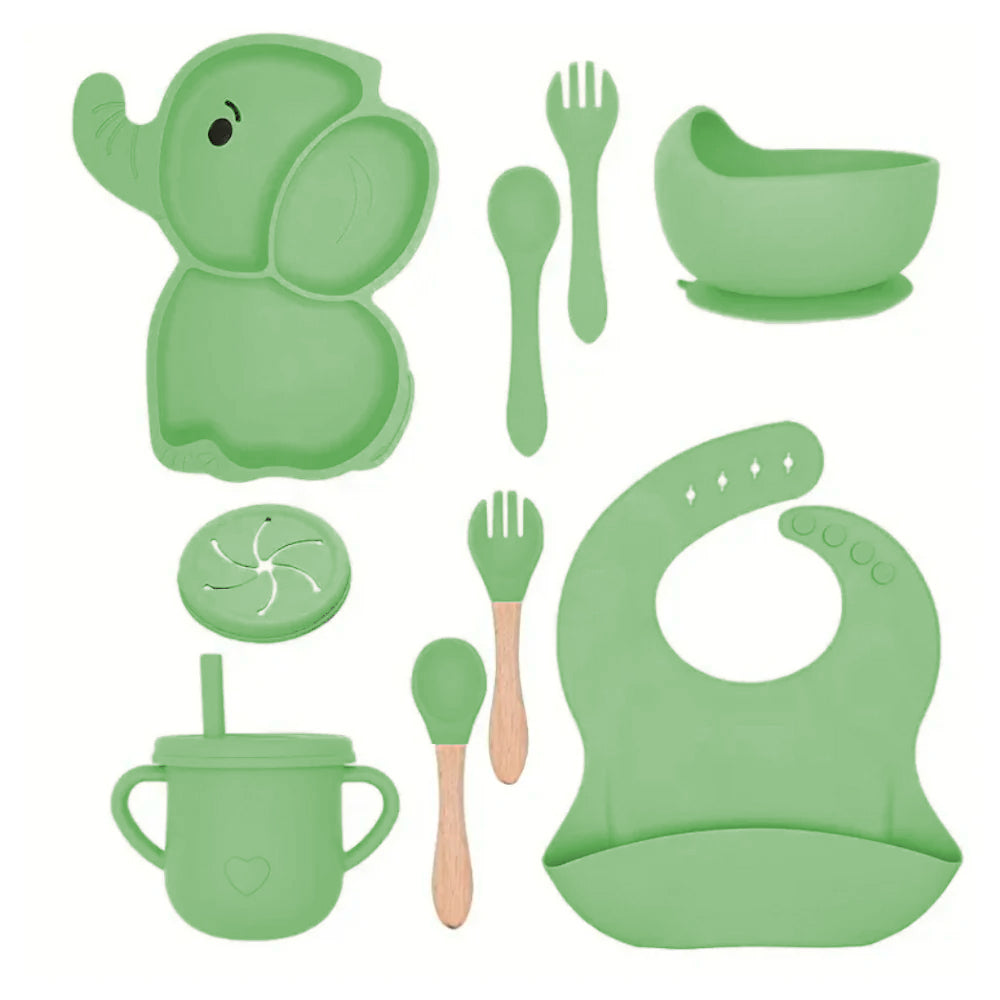 Vajilla en silicona Elefante Verde