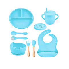 Vajilla en silicona Azul 10 Piezas