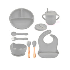Vajilla en silicona Gris 10 Piezas