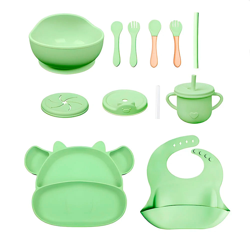 Vajilla en silicona Vaca Verde