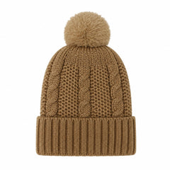 Gorro tejido con pompón