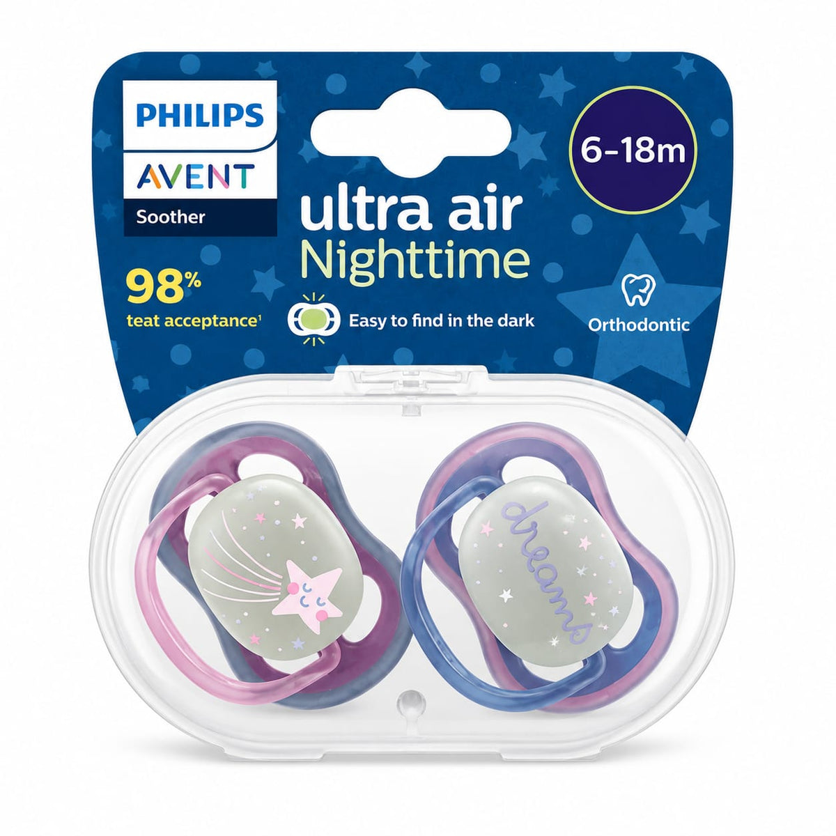Chupa Entretenedota Avent Ultra Air Nighttime 6-18 meses – Set x2 (Copia)