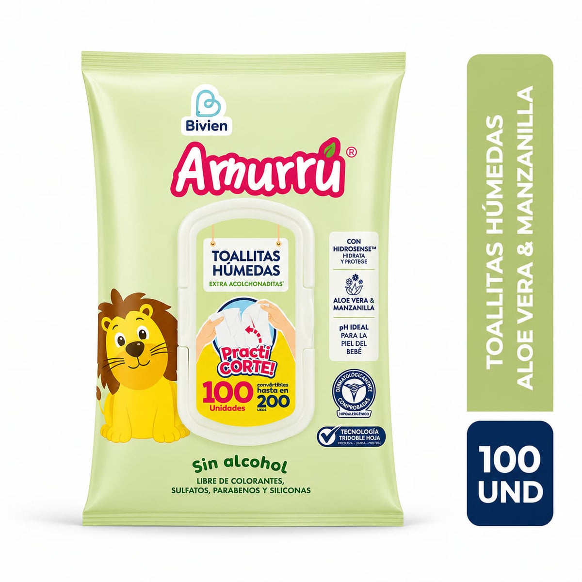 Toallitas húmedas Arrurrú Aloe Vera x 100 unidades