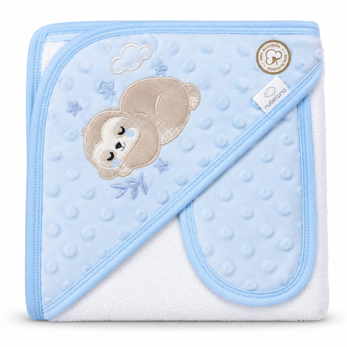 Toalla Nube Luna Elefante Oso Azul