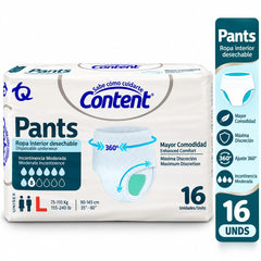 Pañales Content Pants Talla L x 16 Unids.