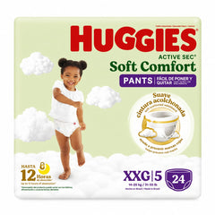 Pañales Huggies Active Sec Soft Comfort  Pants Etapa 5/XXG x 24 Unds