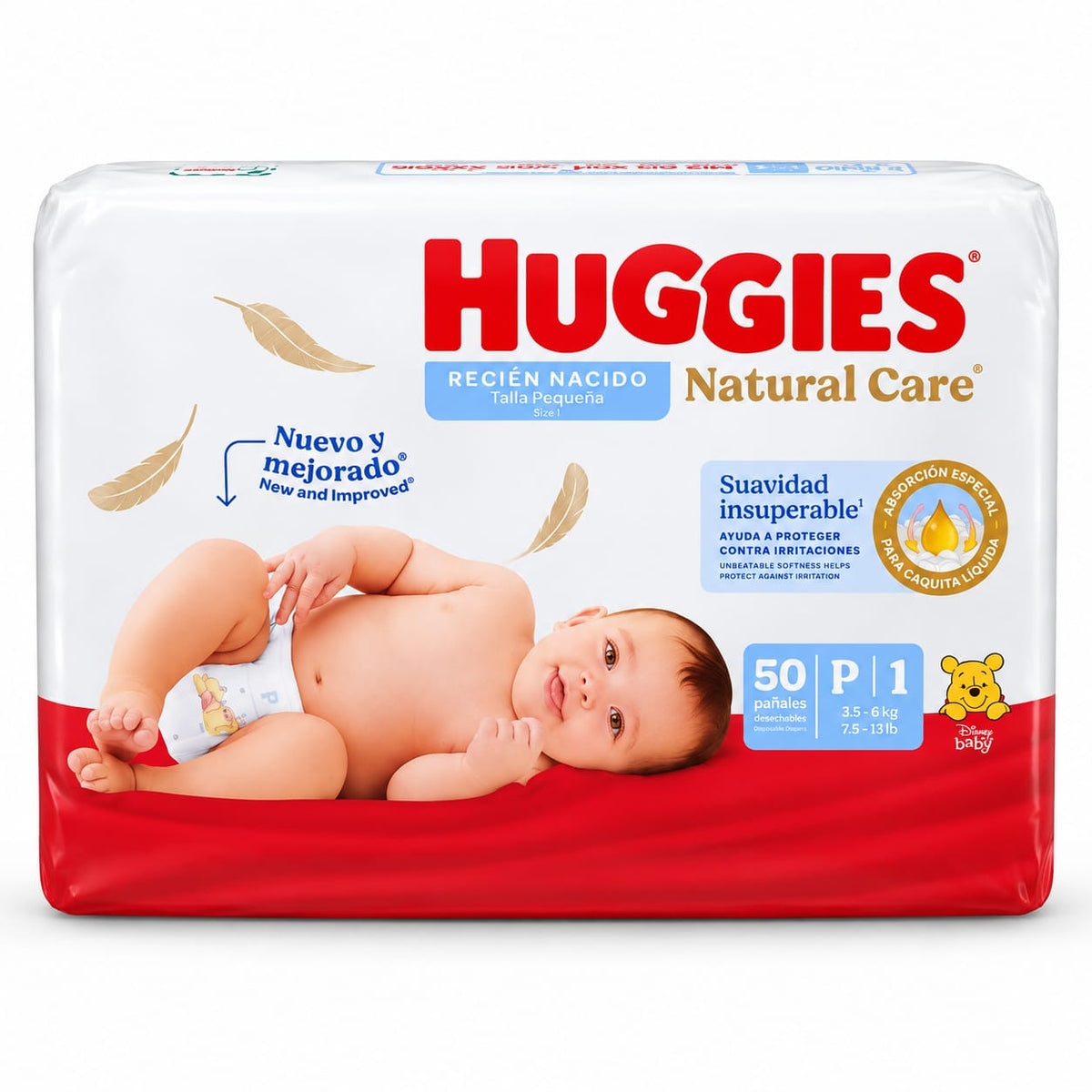 Pañales Huggies Natural Care Etapa 1/P x 50 Unds