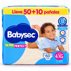 Pañales Babysec Etapa 4/XG x 60 Unds