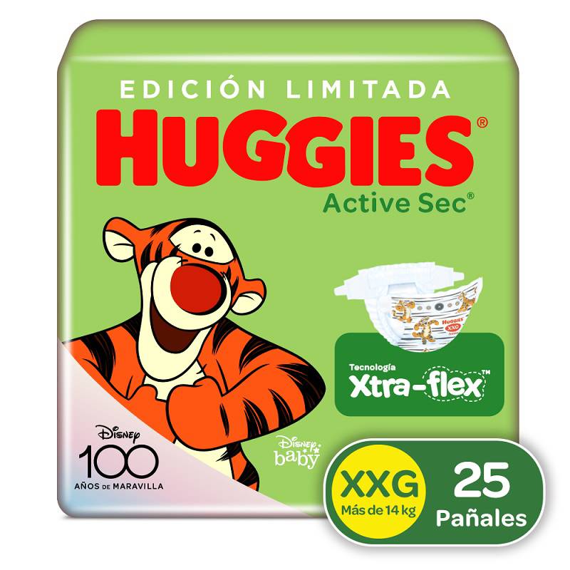 Pañales Huggies Active Sec Etapa 5/XXG x 25 Unds